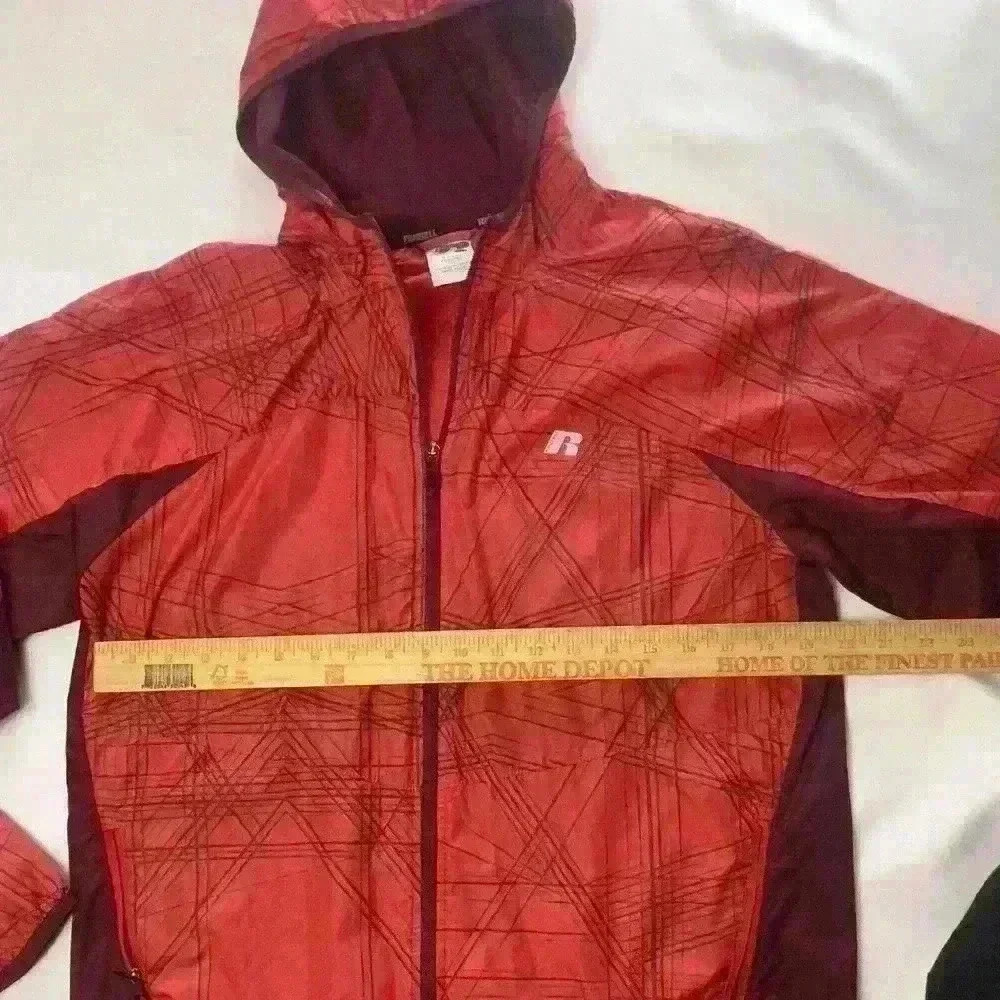 Russell Mens Track jacket Full Zip Windbreaker Sports coat‎ Red Athletic Small​ - Picture 8 of 16